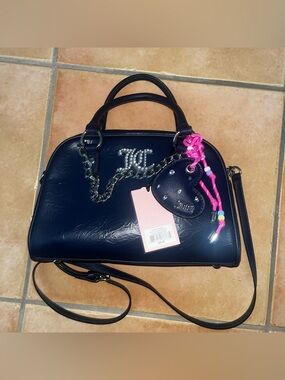 NEW Dark Blue Regal Blue Juicy Couture Juicify Satchel Crossbody Bag Purse